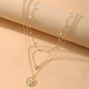 💎New Blue Sun Pendant Necklace Jewelry